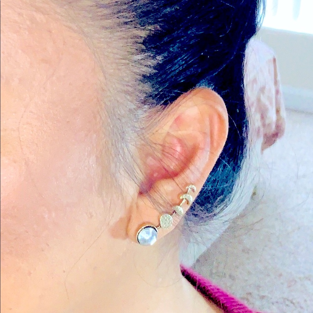 Moon phase crawler earrings